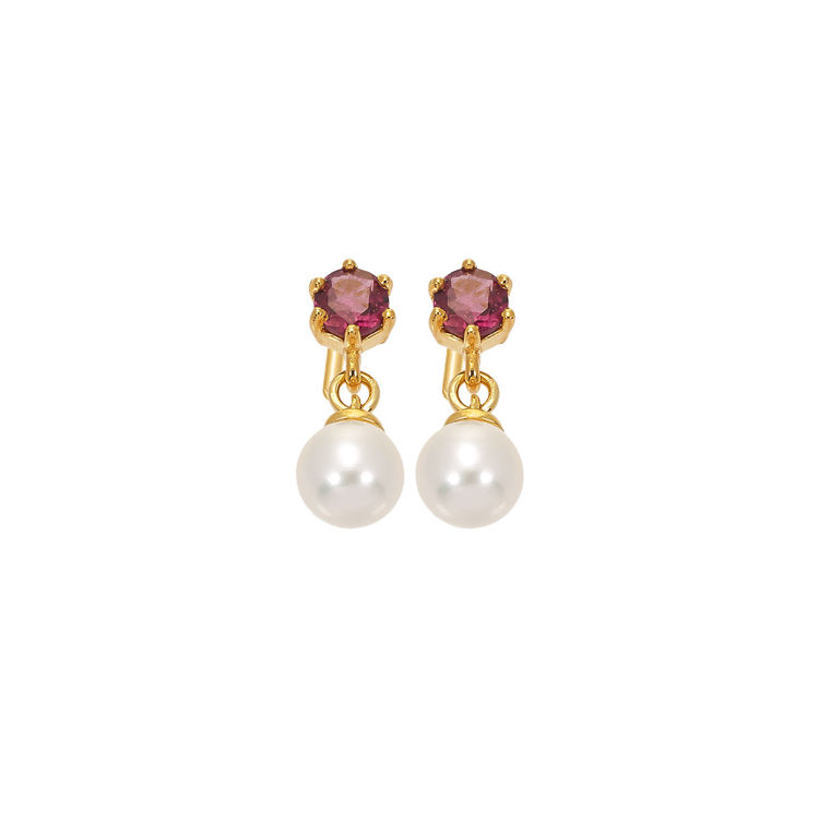 Picture of EARRING WITH TOURMALINE PINK AND FRESHWATER PEARL