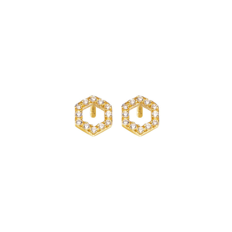 Picture of EARRING HEXAGON WITH CUBIC ZIRCONIA