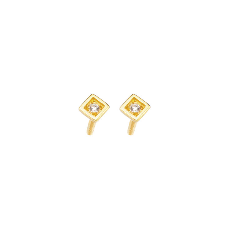 Picture of EARRING SQUARE WITH CUBIC ZIRCONIA