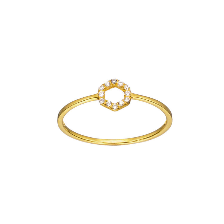 Picture of RING HEXAGON WITH CUBIC ZIRCONIA
